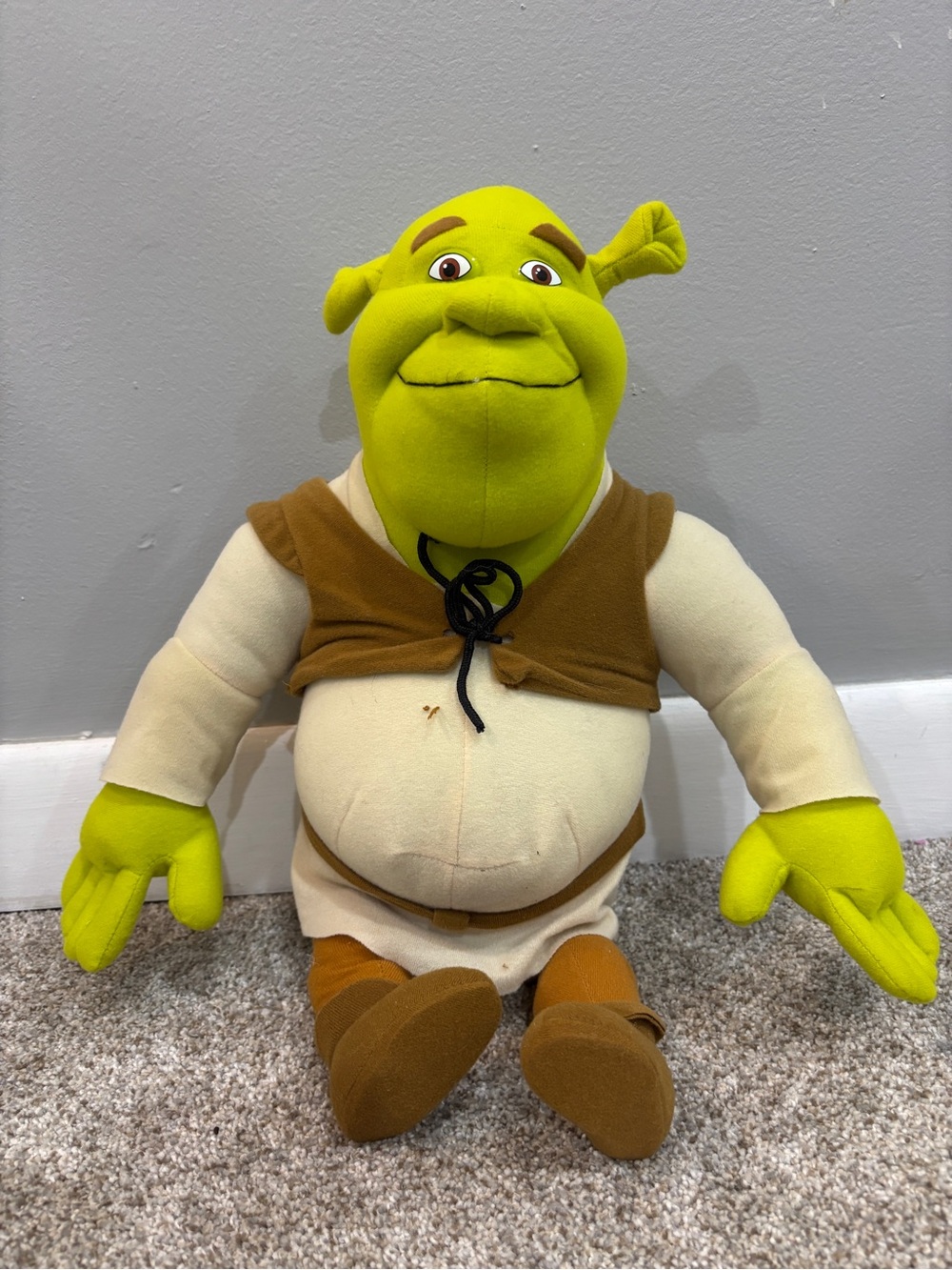 2004 Dreamworks Shrek 2 Shrek Stuffed Plush Toy by Nanco 14 inch